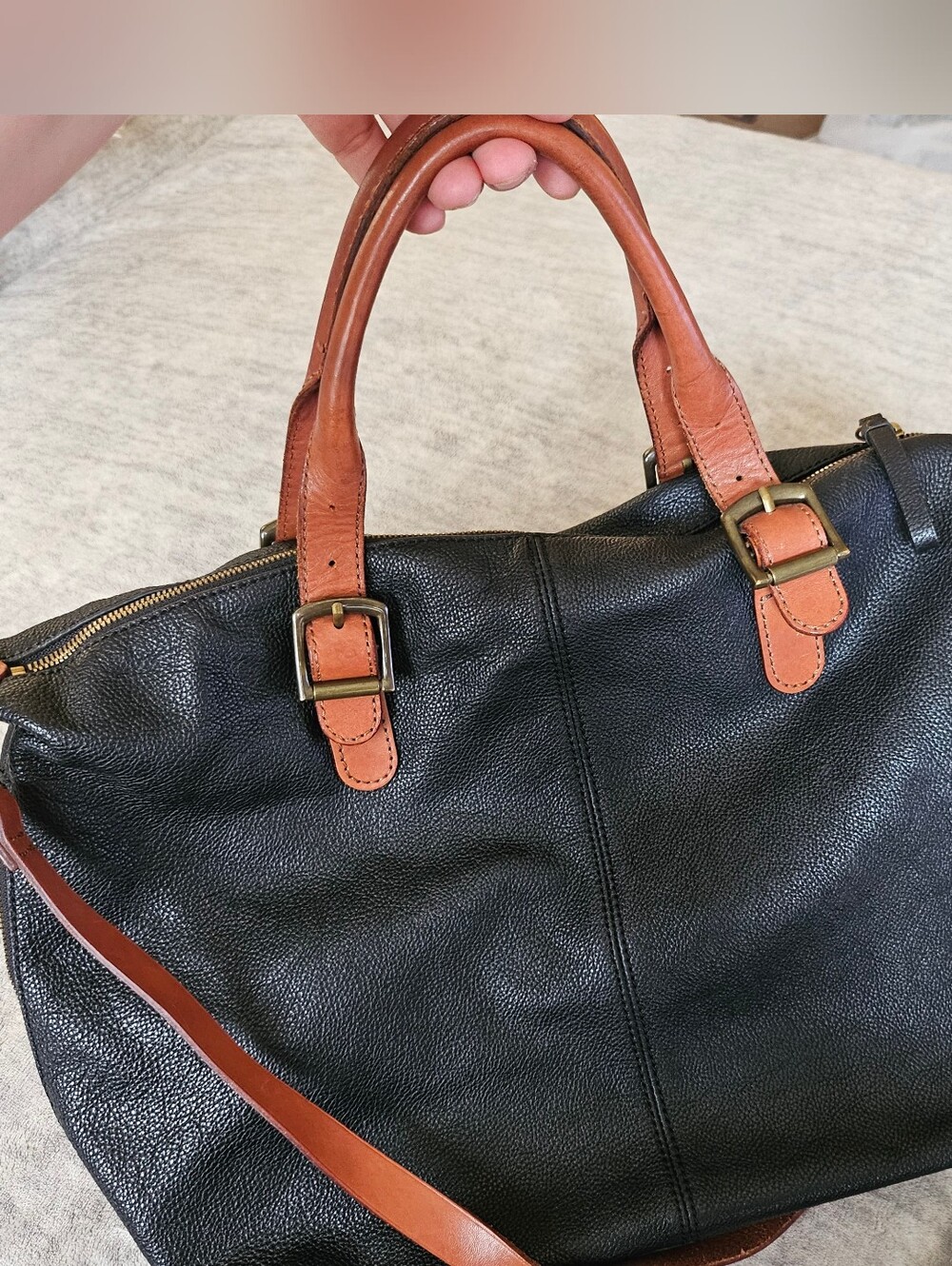 Mark & Graham Elisabetta Slouch bag black brown leather